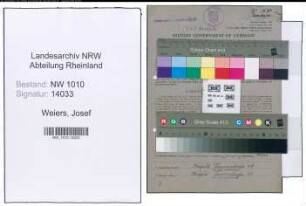 Entnazifizierung Josef Weiers , geb. 21.03.1900 (Helfer)
