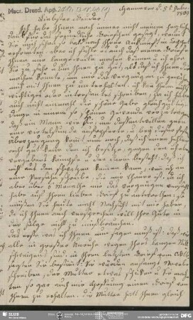 Eigenh. Brief von Julie Schlegel an August Wilhelm von Schlegel, Hannover, 05.02.1809