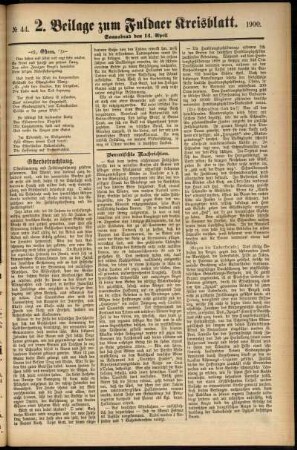 Dritte Ausgabe vom Samstag, den 14. April 1900.