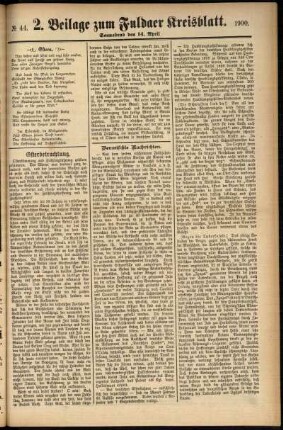 Dritte Ausgabe vom Samstag, den 14. April 1900.
