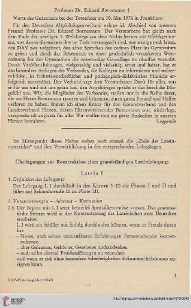 Professur Dr. Eduard Bornemann ✝