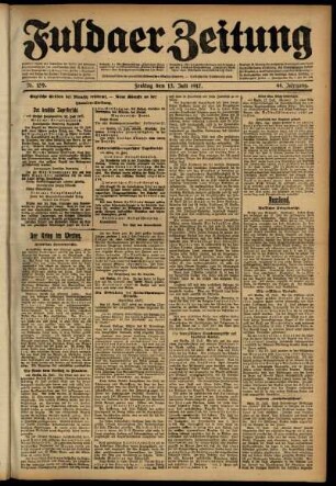 Ausgabe vom Freitag, den 13. Juli 1917.