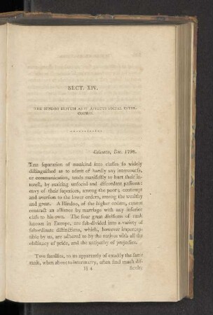 Sect. XIV. The Hindoo System as it Affects Social Intercourse.