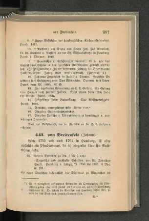 447. von Breitenfels (Johann).