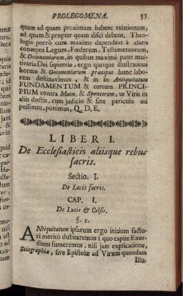 Sectio. I. De Locis sacris