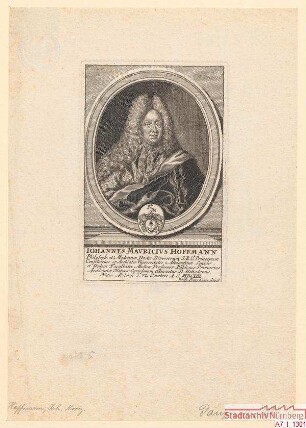 Johann Moritz Hoffmann; Professor der Medizin in Altdorf; geb. 6. Oktober 1653