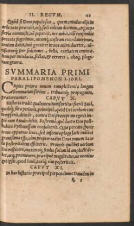 Summaria Primi Paralipomenon Libri.