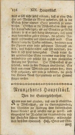 Neunzehntes Hauptstück. Von der Gottesgelehrtheit.