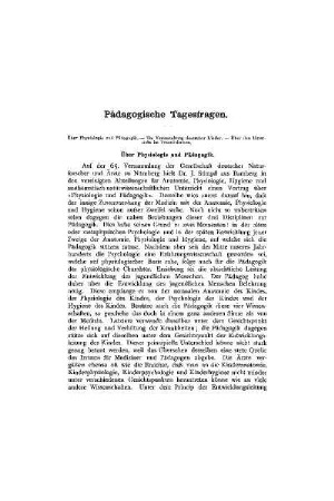 Pädagogische Tagesfragen