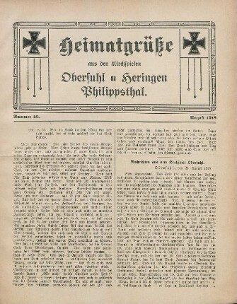 40.1918: Heimatgrüße aus den Kirchspielen Obersuhl, Heringen, Philippsthal