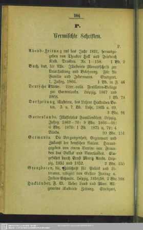 P. Vermischte Schriften