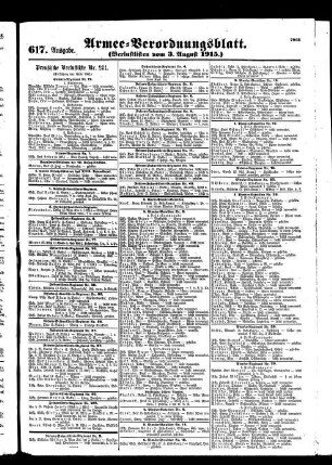 617. Ausgabe. Dienstag, 3. August 1915