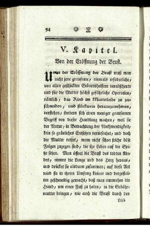 V. Kapitel. Von der Eröffnung der Brust