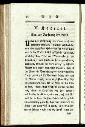 V. Kapitel. Von der Eröffnung der Brust