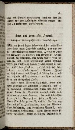 Drey und zwanzigstes Kapitel. Robinsons kirchengeschichtliche Untersuchungen.