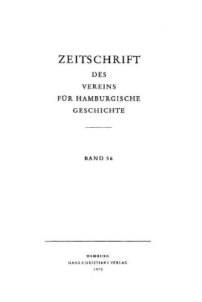 56.1970: Zeitschrift des Vereins für Hamburgische Geschichte