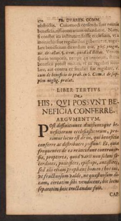 Liber Tertius De His, Qui Possunt Beneficia Conferre.