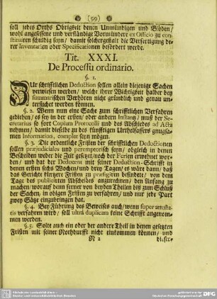 Tit. XXXI. De Processu ordinario