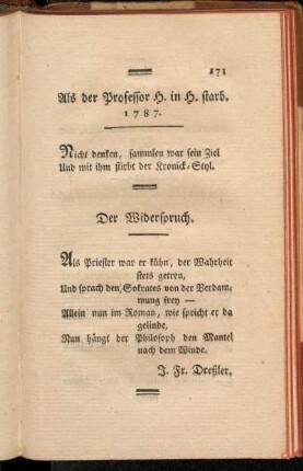 Der Widerspruch.