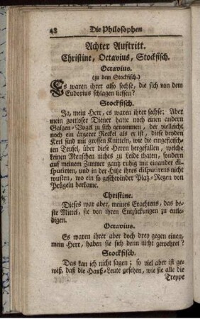 Achter Auftritt. Christine, Octavius, Stockfisch.
