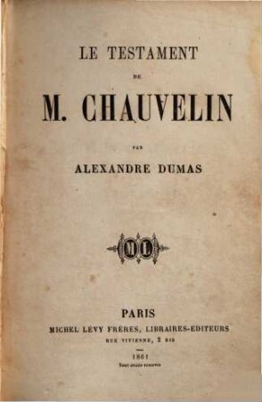 Le Testament de M. Chauvelin