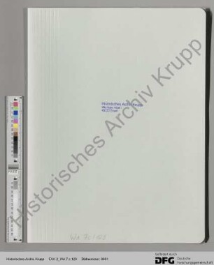 Schreiben von Alfred Krupp betr. Hammer oder Schmiedepresse (Abschriften)