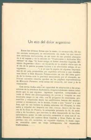 Un eco del dolor argentino