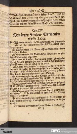 Cap. XIV. Von denen Kirchen-Ceremonien.