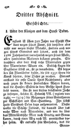 I. Unter den Königen aus dem Hause Tudor.