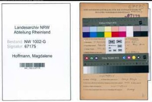 Entnazifizierung Magdalene Hoffmann, geb. 10.11.1921 ()