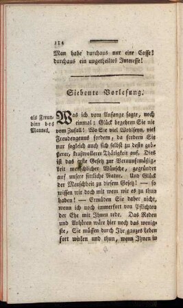 Siebente Vorlesung.