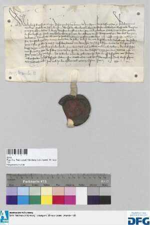 Ludwig Graf zu Ötingen stellt der Stadt Nürnberg Quittung aus über 2000 fl Reichssteuer, die ihm König Sigismund verschrieben hatte.