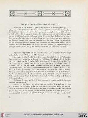 2.Ser. 11.1918: De Jaarvergadering te Delft