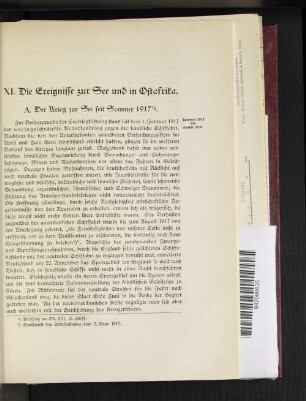 A. Der Krieg zur See seit Sommer 1917.