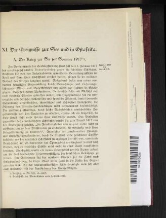 A. Der Krieg zur See seit Sommer 1917.