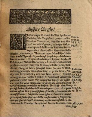 Apokaradokia stenagma kai odynēma tēs ktiseōs, hoc est exercitatio theologica de creaturae non intelligentis anxia expectatione, suspirio et parturitione : quam ex oraculo Paulino Roman. VIII. a vers. 19 usque ad 23