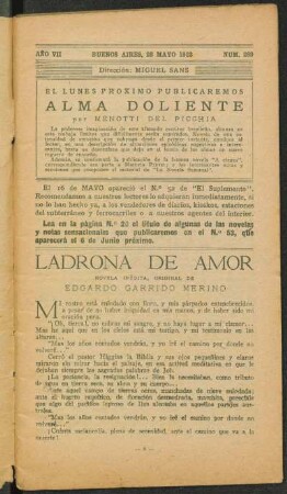 1923007289: Ladrona de amor : novela inédita