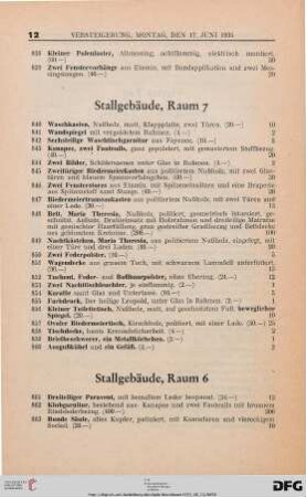 Stallgebäude, Raum 6 (Nr. 861-872)