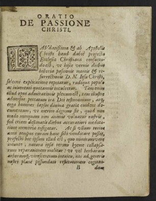 Oratio De Passione Christi.