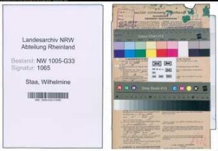 Entnazifizierung Wilhelmine Von Staa , geb. 21.09.1895 (Lehrerin)