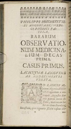 Casus Primus. - Casus Quintus