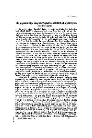 Die gegenwärtige Fragwürdigkeit des Volkshochschulwesens