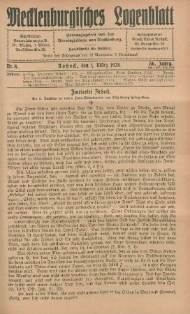 Nr. 8. Rostock, den 1. März 1928.
