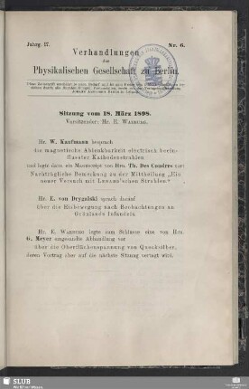 Sitzung vom 18. März 1898
