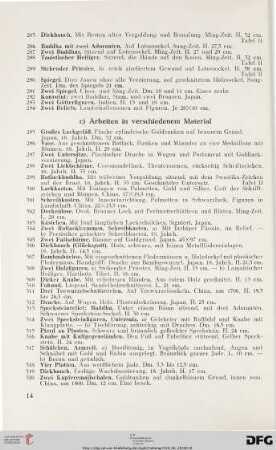 c) Arbeiten in verschiedenem Material (Nr. 295-329)