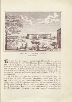 Parthie Unter den Linden im Jahre 1743