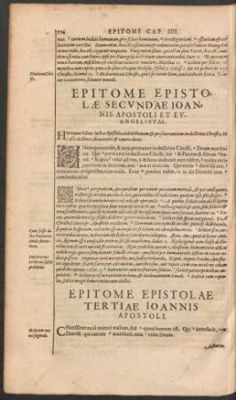 Epitome Epistolae Secundae Ioannis Apostoli Et Evangelistae.