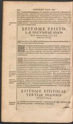 Epitome Epistolae Secundae Ioannis Apostoli Et Evangelistae.