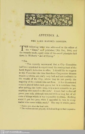 Appendix A. The Lord Mayor's Dinner
