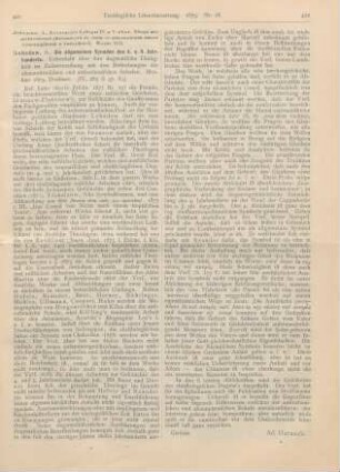 421-422 [Rezension] Lebedew, A., Die allgemeinen Synoden des 4. u. 5. Jahrhunderts. Uebersicht über ihre dogmatische Thätigkeit im Zusammenhang mit den Bestrebungen der alexandrinischen und antiochenischen Schulen